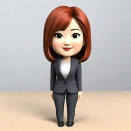 Create a 3D animation style portrait of a Japanese businesswoman as a memoji, emphasizing only her face and head, without the body.