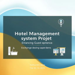 A professional and visually appealing cover page design for a hotel management system project