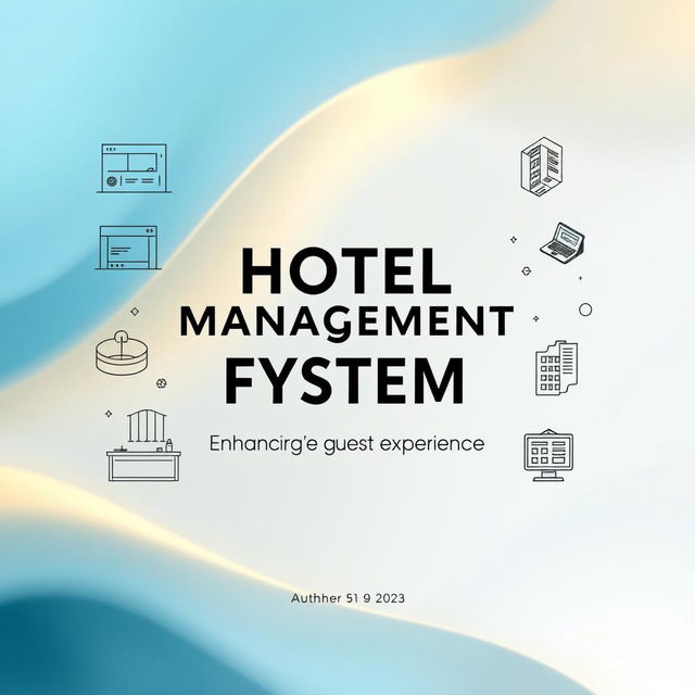 A professional and visually appealing cover page design for a hotel management system project