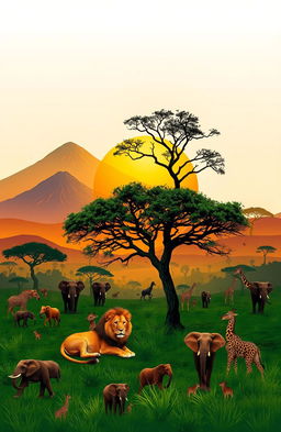 A vibrant landscape of Africa showcasing its diverse culture and natural beauty
