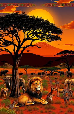 A vibrant landscape of Africa showcasing its diverse culture and natural beauty