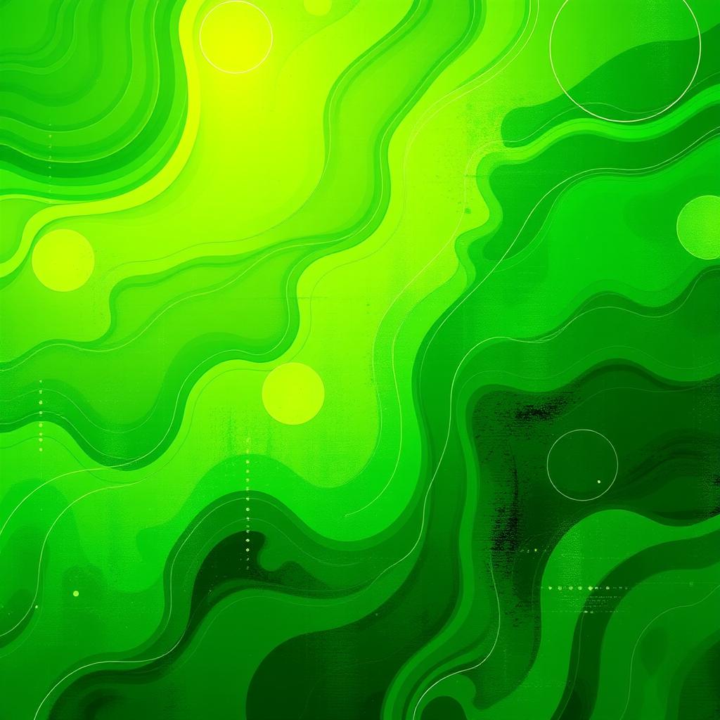 An abstract representation of vibrant green colors with a mixture of light and shadow, showcasing various shades from lime to deep forest green