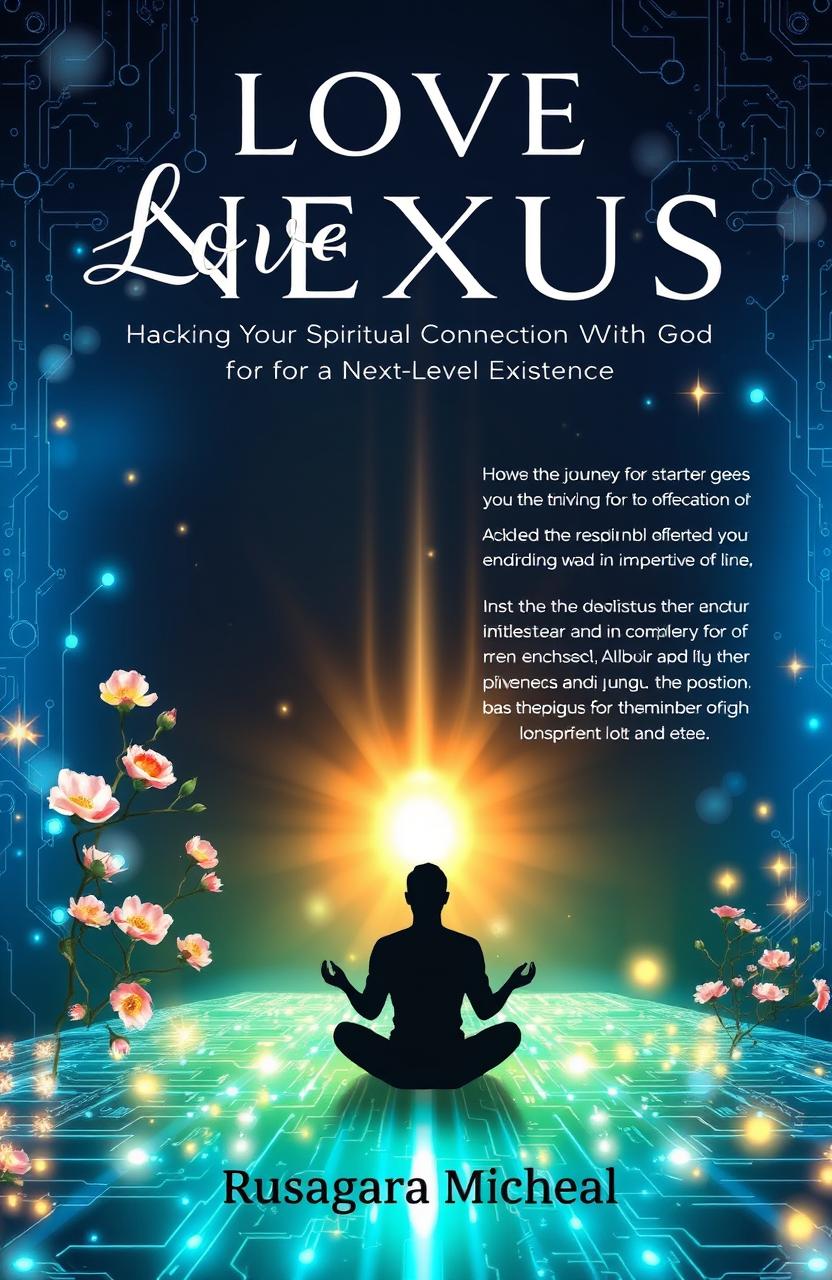 The front cover of a book titled 'Love Nexus: Hacking Your Spiritual Connection with God for a Next-Level Existence' by Rusagara Micheal
