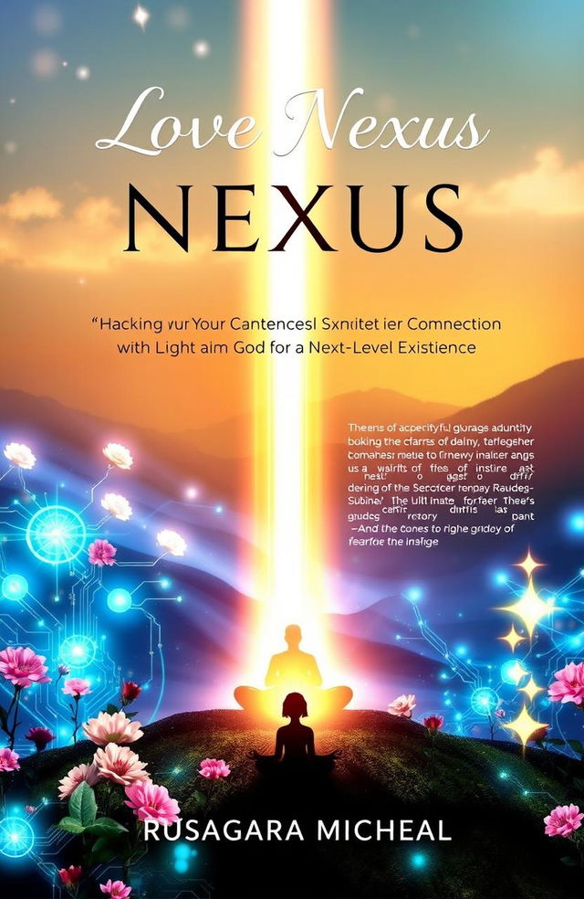 The front cover of a book titled 'Love Nexus: Hacking Your Spiritual Connection with God for a Next-Level Existence' by Rusagara Micheal