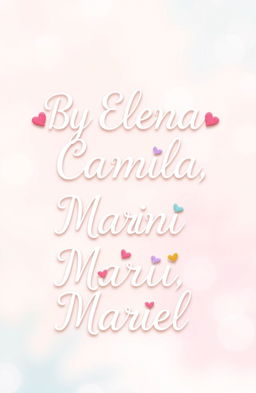 A beautifully designed text graphic featuring the names: By Elena, Camila, Marina, Rami and Mariel