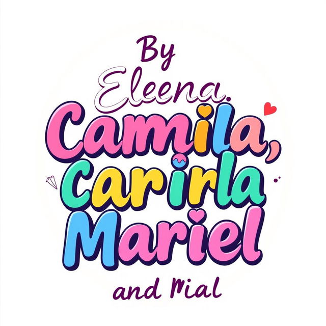 A stylish text design that says: By Elena, Camila, Marina, Rami and Mariel