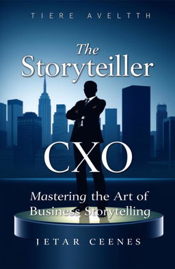 A sleek and professional book cover design for 'The Storyteller CXO' with the tagline 'Mastering the Art of Business Storytelling'