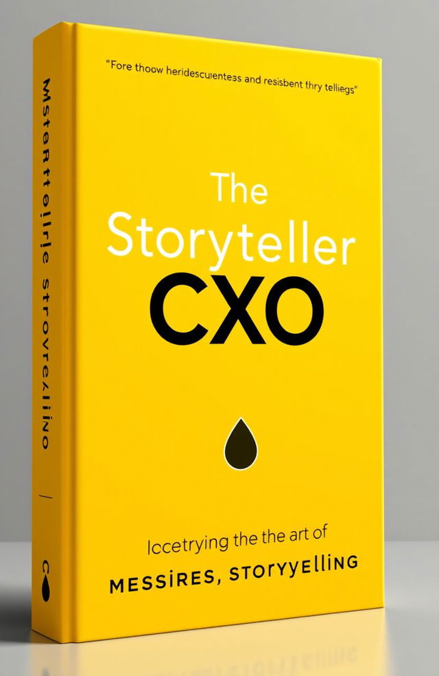 A professional and modern book cover design for 'The Storyteller CXO' with the tagline 'Mastering the Art of Business Storytelling'