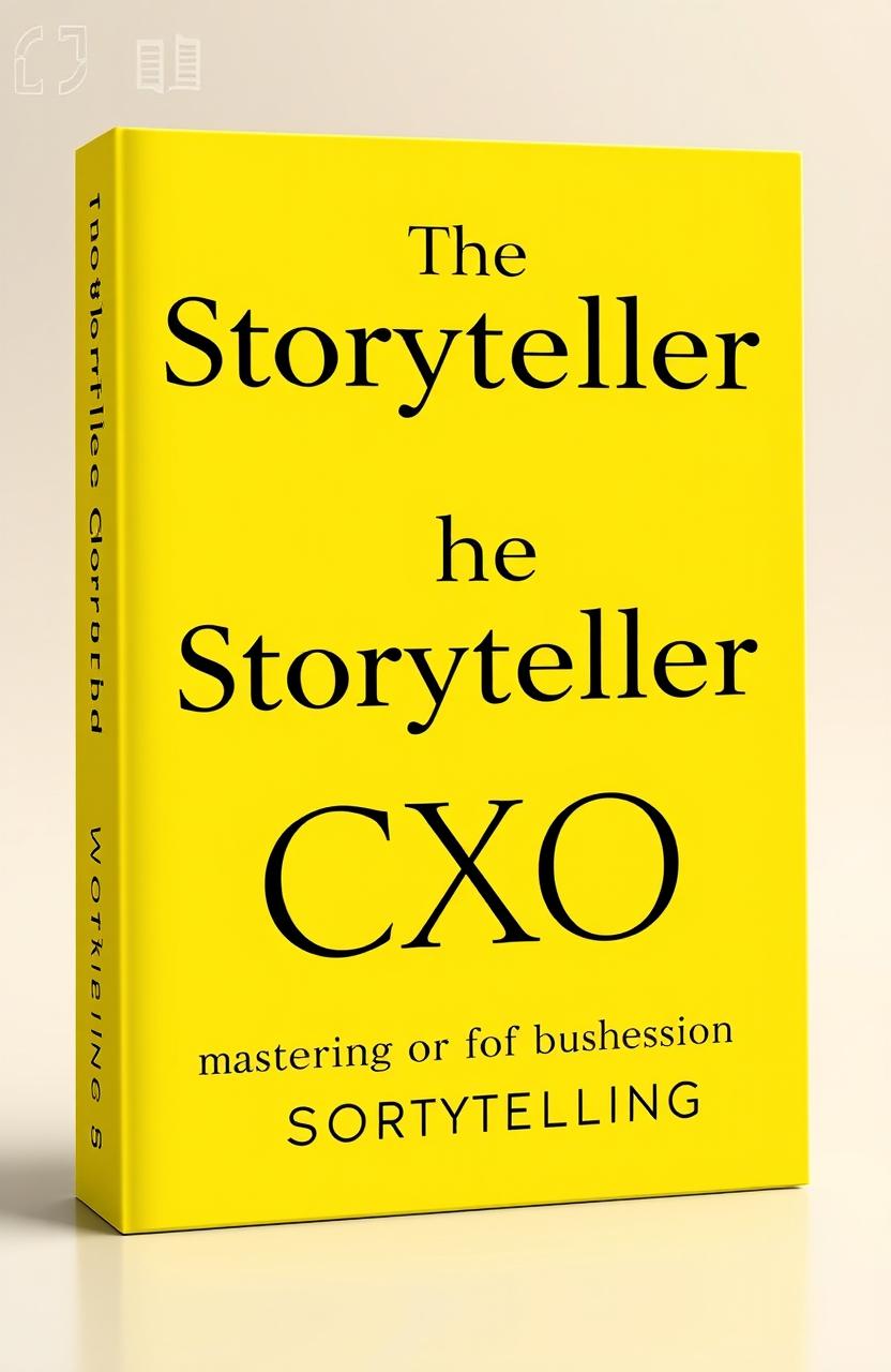 A professional and modern book cover design for 'The Storyteller CXO' with the tagline 'Mastering the Art of Business Storytelling'