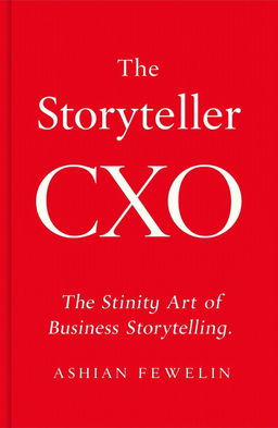 A minimalistic and aesthetic book cover design for 'The Storyteller CXO' with the tagline 'Mastering the Art of Business Storytelling'