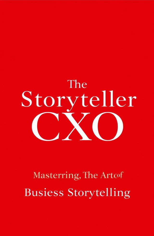 A minimalistic and aesthetic book cover design for 'The Storyteller CXO' with the tagline 'Mastering the Art of Business Storytelling'