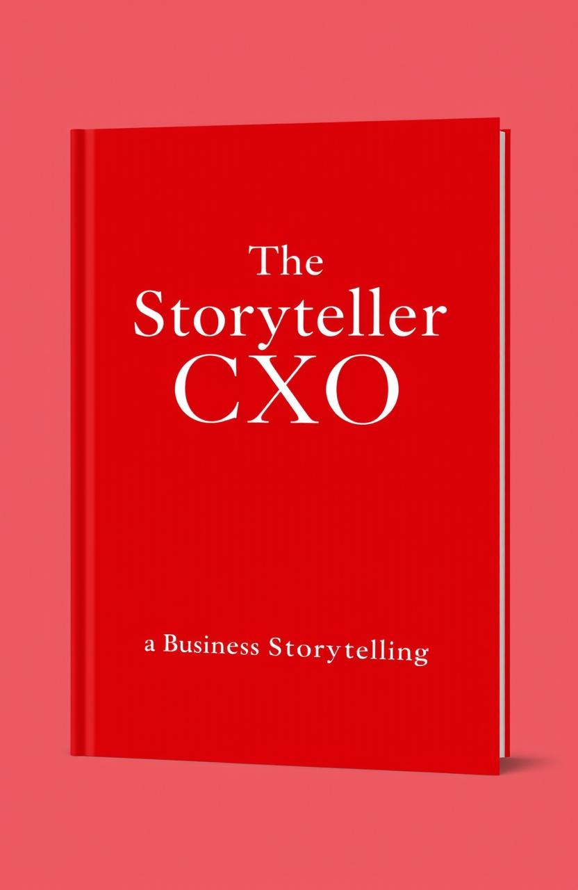 A minimalistic and aesthetic book cover design for 'The Storyteller CXO' with the tagline 'Mastering the Art of Business Storytelling'