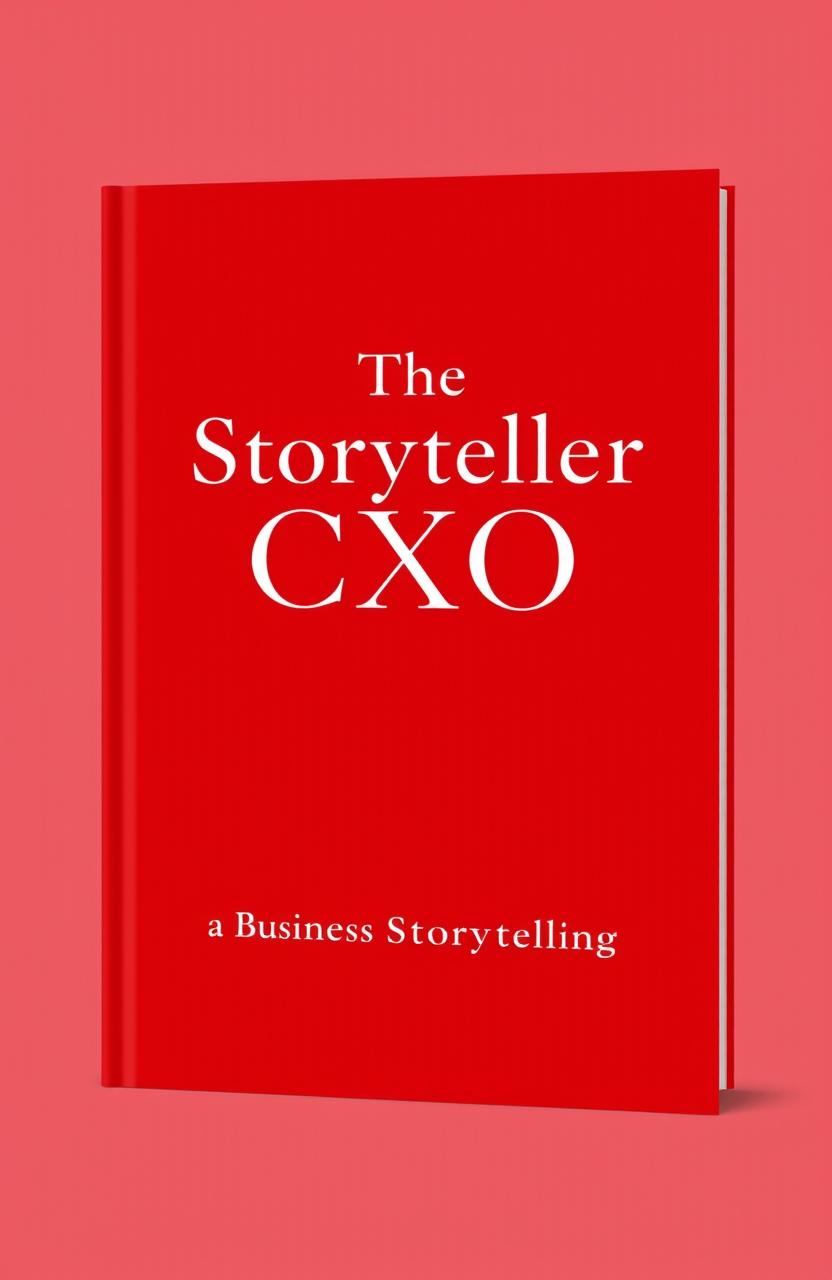 A minimalistic and aesthetic book cover design for 'The Storyteller CXO' with the tagline 'Mastering the Art of Business Storytelling'