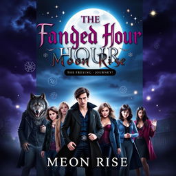 A captivating book cover design for 'The Fanged Hour: Moon Rise'