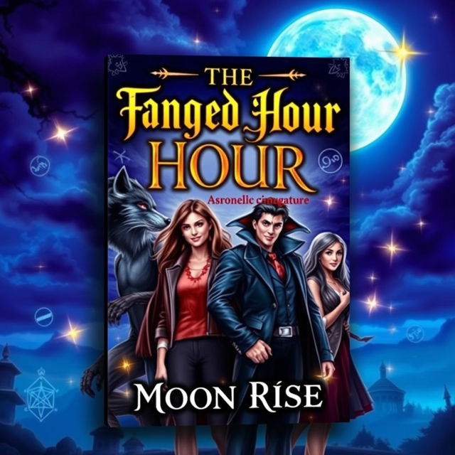 A captivating book cover design for 'The Fanged Hour: Moon Rise'