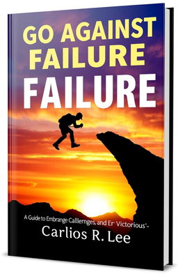 A striking book cover for 'Go Against Failure' with a bold, modern font