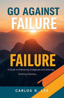 A motivational book cover design featuring the title "Go Against Failure" prominently at the top in bold, modern typography