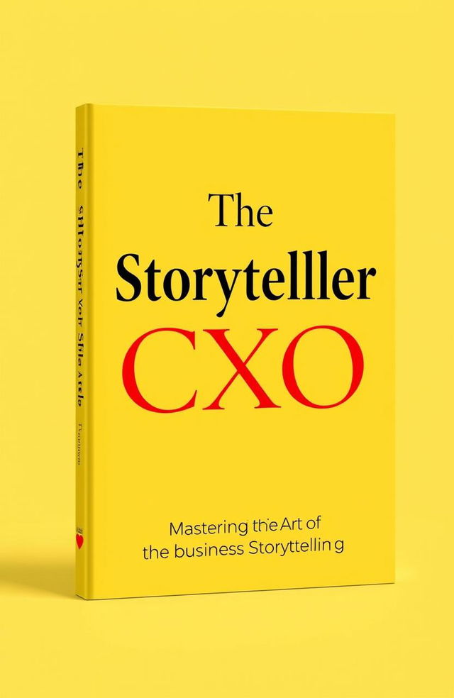 A minimalistic and aesthetic book cover design for the book titled 'The Storyteller CXO' with the tagline 'Mastering the Art of Business Storytelling'