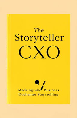 A minimalistic and aesthetic book cover design for the book titled 'The Storyteller CXO' with the tagline 'Mastering the Art of Business Storytelling'