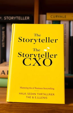 A minimalistic and aesthetic book cover design for the book titled 'The Storyteller CXO' with the tagline 'Mastering the Art of Business Storytelling'
