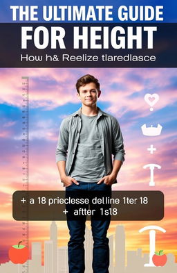 An informative and visually captivating guide cover for 'The Ultimate Guide for Height: A Guide to Increase Height After 18'