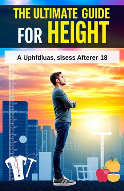 An informative and visually captivating guide cover for 'The Ultimate Guide for Height: A Guide to Increase Height After 18'