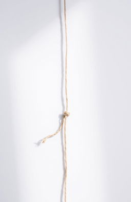 A visually striking image of a broken string isolated on a clean, white background