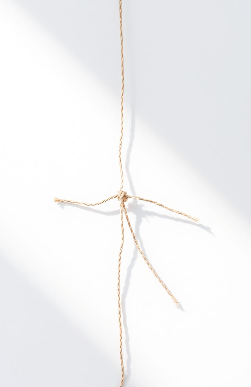 A visually striking image of a broken string isolated on a clean, white background