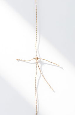 A visually striking image of a broken string isolated on a clean, white background