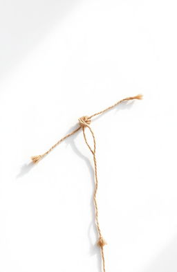 A visually striking image of a broken string isolated on a clean, white background