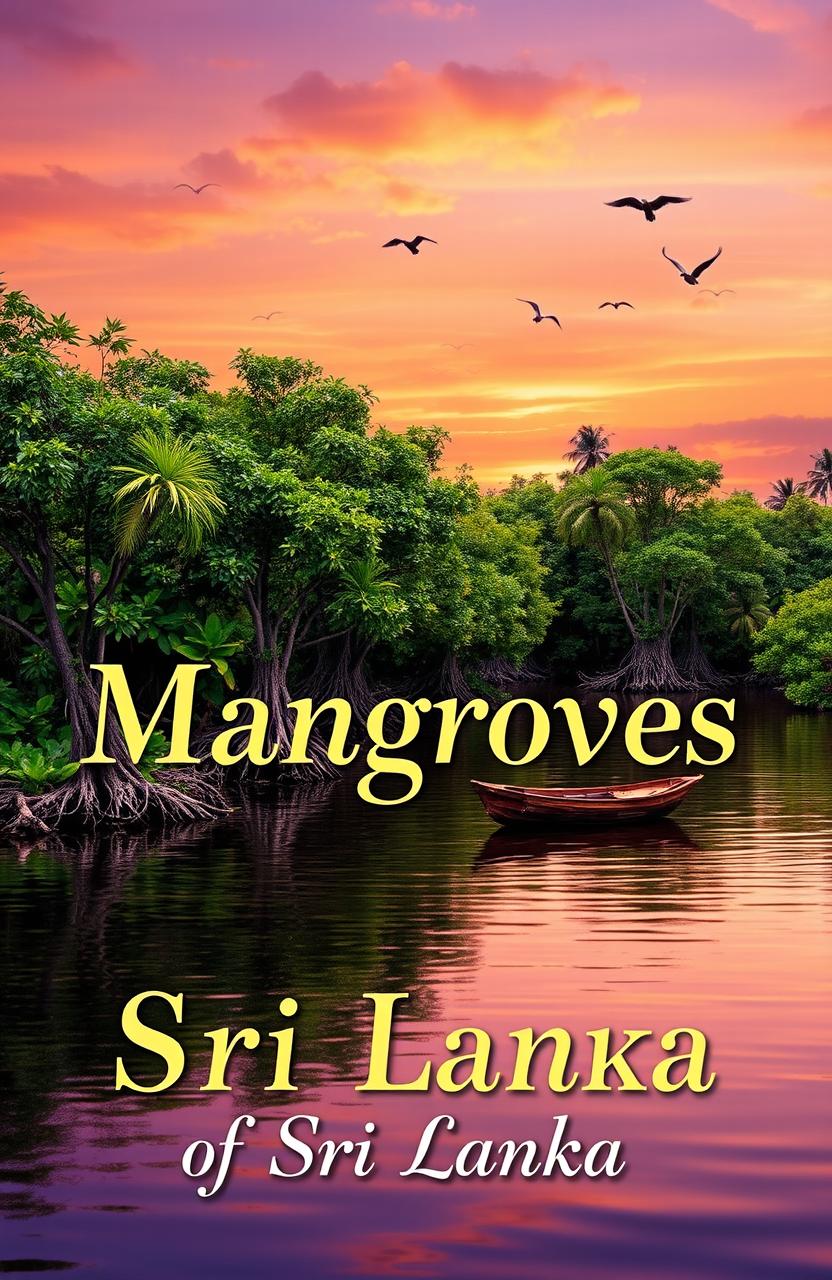 A captivating book cover design featuring the lush and vibrant mangroves of Sri Lanka