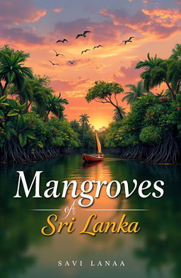 A captivating book cover design featuring the lush and vibrant mangroves of Sri Lanka