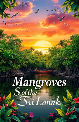 A captivating book cover design featuring the lush and vibrant mangroves of Sri Lanka