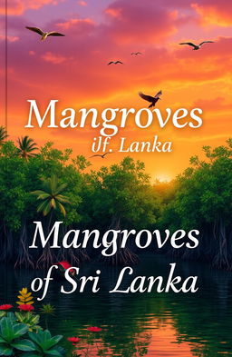 A captivating book cover design featuring the lush and vibrant mangroves of Sri Lanka