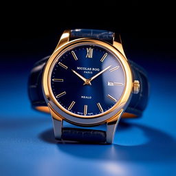 A stunning luxury watch featuring the name 'Nicolas Rog | Paris' prominently displayed on its elegant face