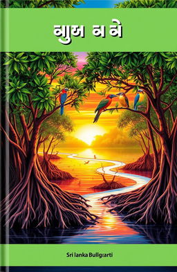 A vivid and captivating book cover featuring a serene mangrove landscape in Sri Lanka