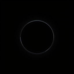 A single sphere of light or energy floating in the midst of total darkness, creating a profound sense of isolation and emphasizing the concept of "nothingness"