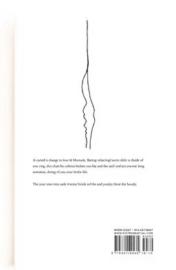 A minimalist back cover design featuring a broken string graphic set against a clean white background