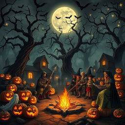 A spectacular Dungeons & Dragons-themed Halloween scene, brimming with enchantment and spooky delight