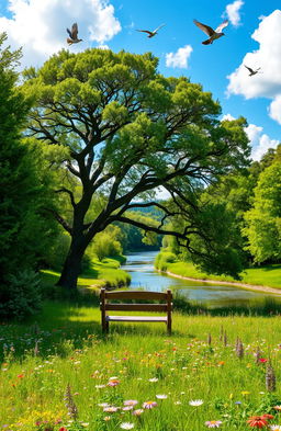A vibrant and lush landscape filled with various types of trees, showcasing a diversity of green shades