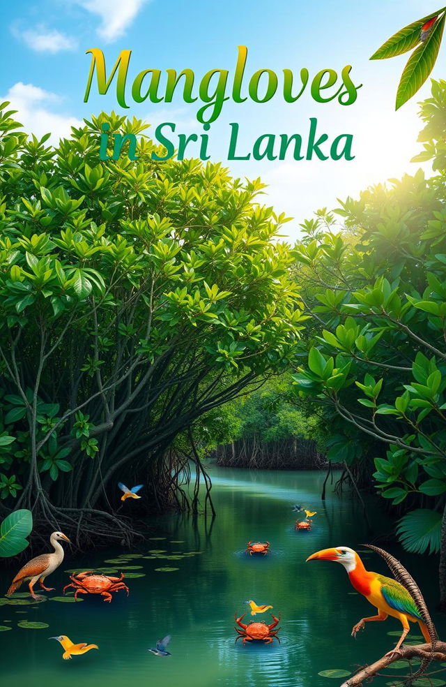 A cover page design focused on the lush and vibrant mangroves of Sri Lanka