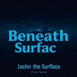 A hauntingly beautiful scene of a diver named John gracefully descending into the darkness of the deep ocean