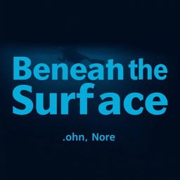 A hauntingly beautiful scene of a diver named John gracefully descending into the darkness of the deep ocean