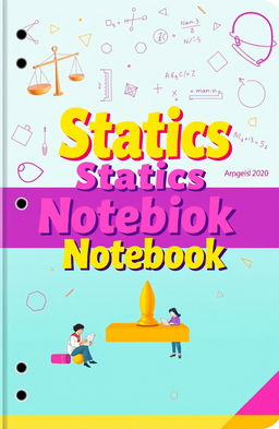 A cover design for a notebook specifically for the Statics branch for third-year high school students