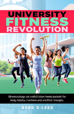 An energetic and motivational e-book cover for a body workout program aimed at university students