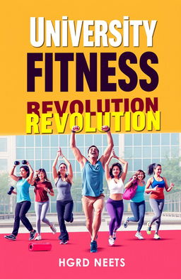 An energetic and motivational e-book cover for a body workout program aimed at university students