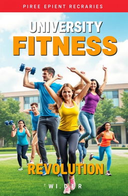 An energetic and motivational e-book cover for a body workout program aimed at university students