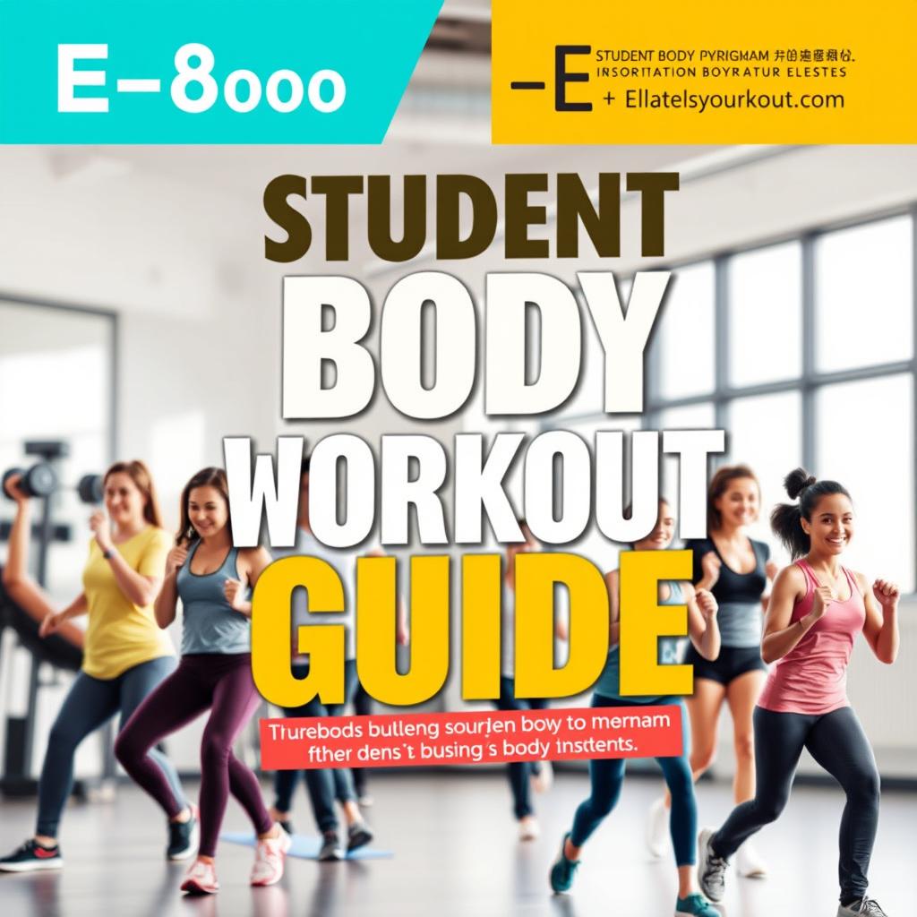 An engaging e-book cover for a body workout program specifically designed for students