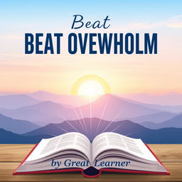 A book cover design featuring a calming and inspirational theme that represents the concept of overcoming overwhelm