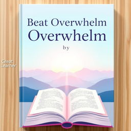 A book cover design featuring a calming and inspirational theme that represents the concept of overcoming overwhelm
